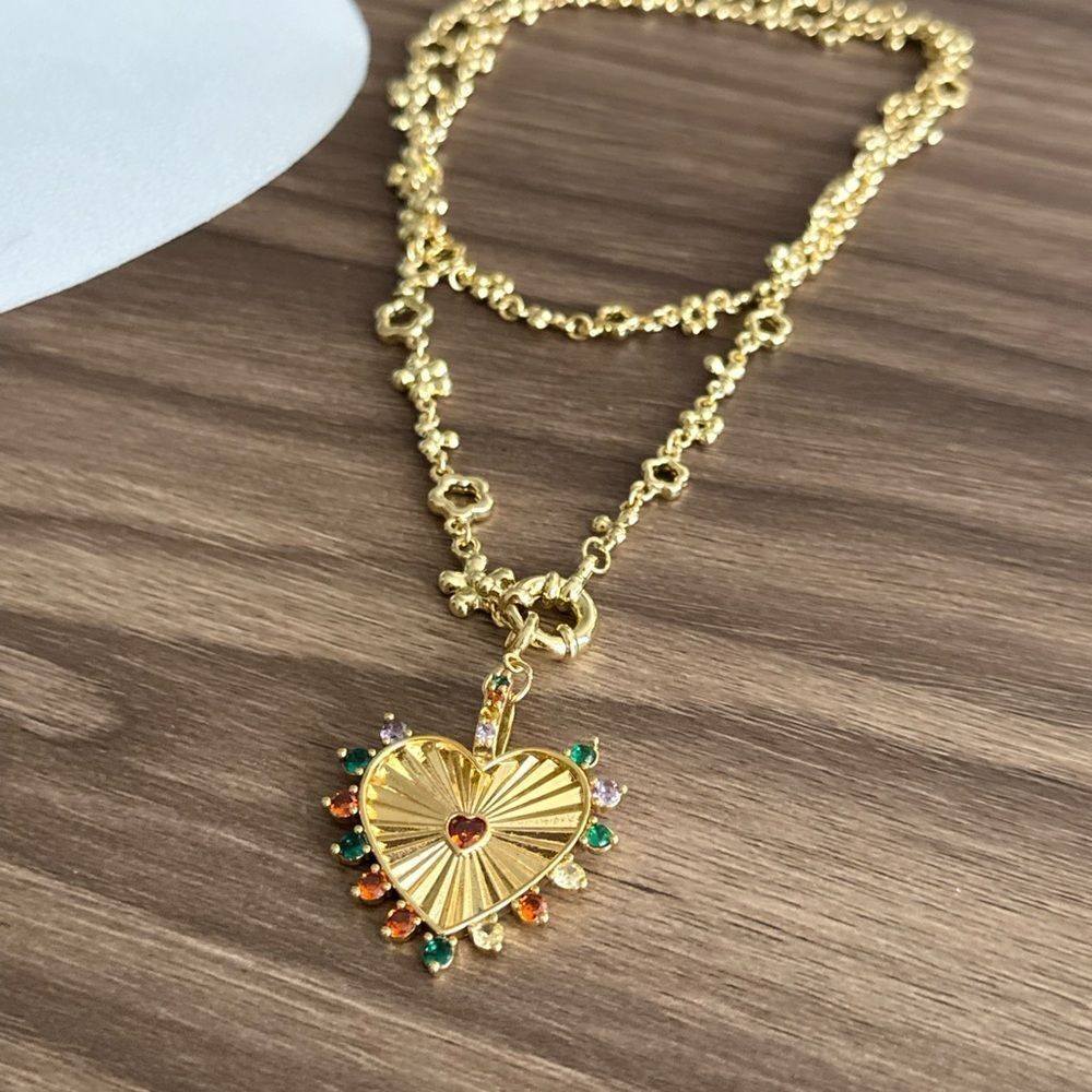 Vintage heart necklace Q205 - Picture 5 of 6